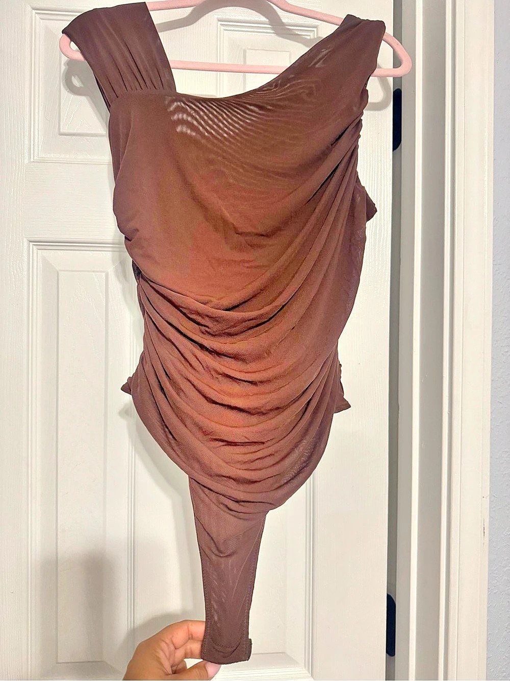 ASTR Ruched Brown Bodysuit NWT